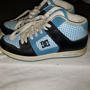 Black n blue n white DC high cut shoes